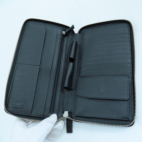 実際に弊社で買取させて頂いたMontblanc/モンブラン ラウンドジップ レザー サイフ/マルチケースの画像 3枚目