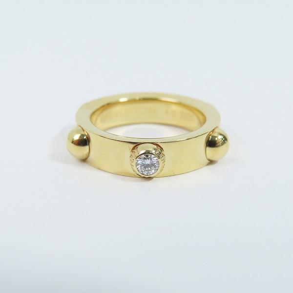 実際に弊社で買取させて頂いたLOUIS VUITTON/ルイヴィトン K18YG/750 プティット バーグ クルー 1Pダイヤ リング/指輪 48/9号の画像 1枚目