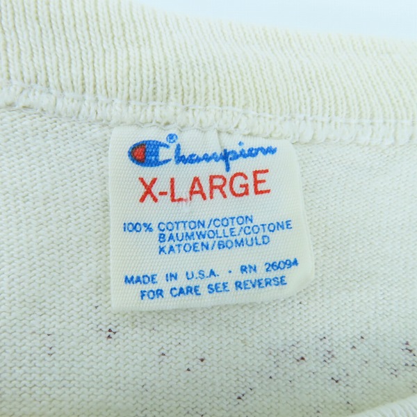 実際に弊社で買取させて頂いたChampion/チャンピオン 80S/Harvard vs YALE/ハーバード大学vs イエール大学 アメフト試合 Tシャツ XLの画像 2枚目
