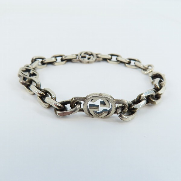 実際に弊社で買取させて頂いたGUCCI/グッチ インターロッキングG シルバー ブレスレットの画像 2枚目