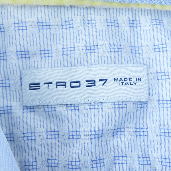 実際に弊社で買取させて頂いたETRO/エトロ 襟柄切替/刺繍総柄 長袖シャツ ブルー系 37の画像 2枚目