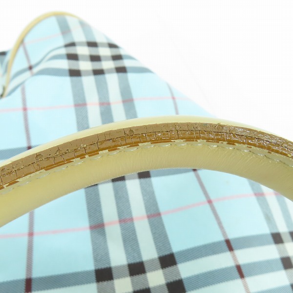 実際に弊社で買取させて頂いたBURBERRY BLUE LABEL/バーバリーブルーレーベル ロンドン チェック ハンドバッグの画像 9枚目