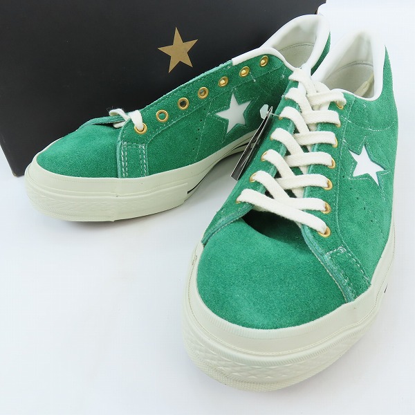 実際に弊社で買取させて頂いた【未使用】CONVERSE/コンバース ONESTAR GOLD EYELET SU OX  ワンスター スエード/グリーン/9.5