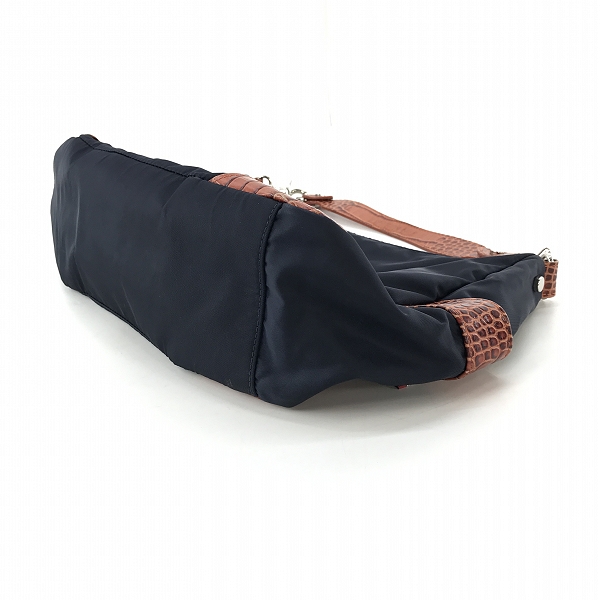 実際に弊社で買取させて頂いたOrobianco/オロビアンコ ショルダーバッグ ネイビー×ブラウン クロコ型押しの画像 2枚目