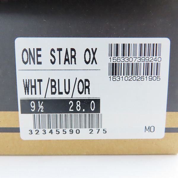 実際に弊社で買取させて頂いた【未使用】CONVERSE/コンバース One Star Ox White Blue Orange ワンスター /9.5の画像 8枚目