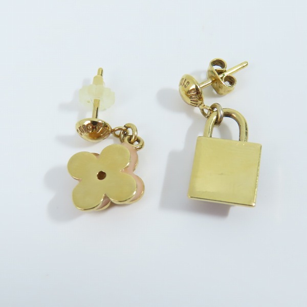 実際に弊社で買取させて頂いたLOUIS VUITTON/ルイ ヴィトン ブークル ドレイユ スウィート チャーム モノグラム ピアス GP ゴールドメッキ M66245の画像 2枚目