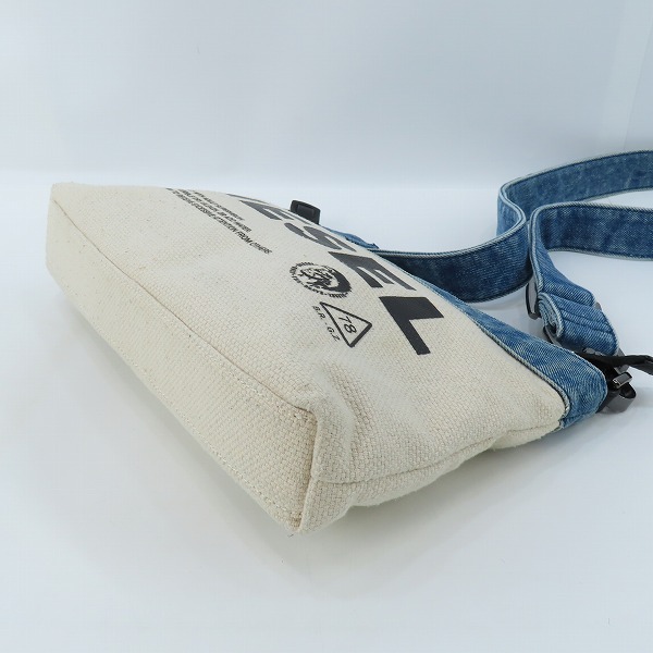 実際に弊社で買取させて頂いたDIESEL/ディーゼル デニム×キャンバス 切替 ショルダーバックの画像 3枚目