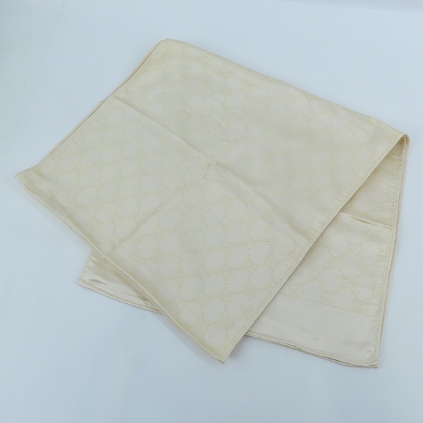 実際に弊社で買取させて頂いたGUCCI/グッチ GGロゴ総柄 シルク100% マフラー/ストール
