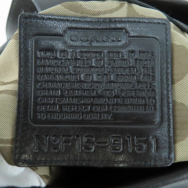 実際に弊社で買取させて頂いたCOACH/コーチ 裏地シグネチャー柄 カウハイドレザー ワンショルダーバッグ 9151の画像 4枚目