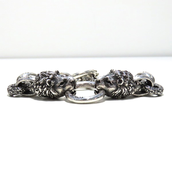 実際に弊社で買取させて頂いた【ギャラ付き】Gabor/ガボール 2ライオンヘッドリンクブレスレットの画像 1枚目