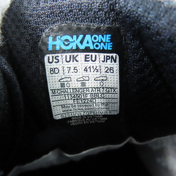 実際に弊社で買取させて頂いたHOKA ONE ONE/ホカ オネオネ CHALLENGER ATR 7 GTX スニーカー 1134501F/26.0の画像 5枚目