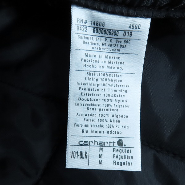 実際に弊社で買取させて頂いたCARHARTT/カーハート 中綿 ワークベスト ブラック/Mの画像 4枚目