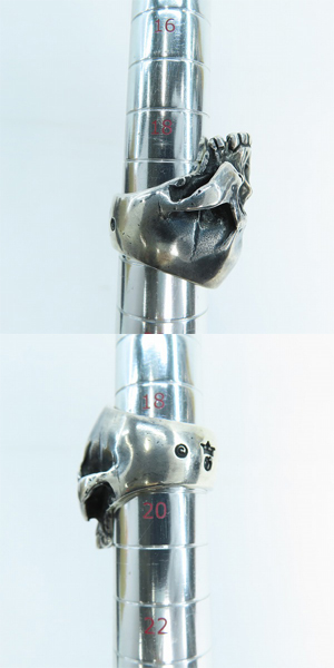 実際に弊社で買取させて頂いた【ギャラ付】Gabor/ガボール ガボラトリー LARGE SKULL RING ｗ/OUT JAW ラージスカル リング ｗ/アウトジョー【現行】19-21号の画像 7枚目