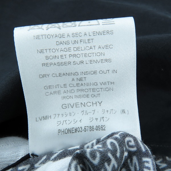実際に弊社で買取させて頂いたGIVENCHY/ジバンシィ ロゴ総柄ドッキング/フェイクレイヤード 長袖シャツ BM60MH109F/38の画像 4枚目