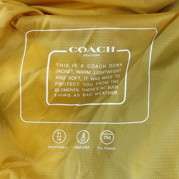 実際に弊社で買取させて頂いたCOACH/コーチ カラーブロック ダウン ジャケット CB661/Lの画像 5枚目