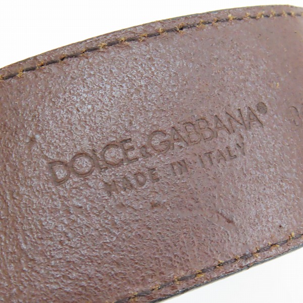 実際に弊社で買取させて頂いたDOLCE&GABBANA/ドルチェ&ガッバーナ オーバルバックル レザーベルト ブラウン/100cmの画像 3枚目