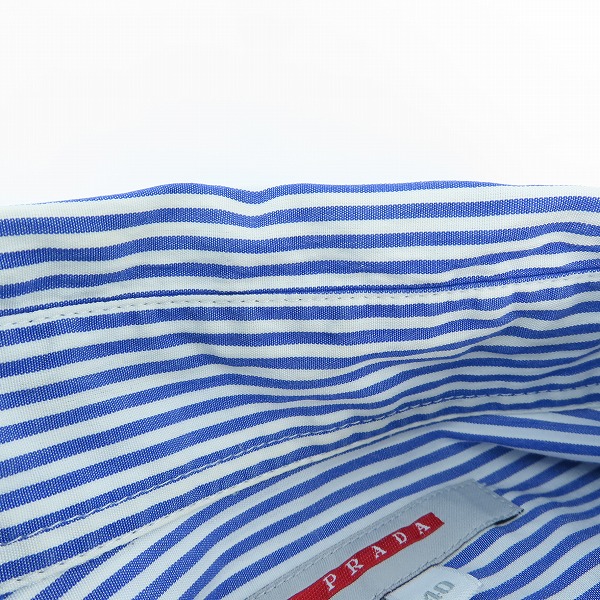 実際に弊社で買取させて頂いたPRADA/プラダ ストライプ 胸ポケット 長袖シャツ/40の画像 5枚目