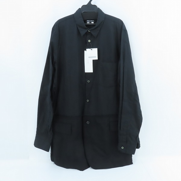 実際に弊社で買取させて頂いた【未使用】BLACK COMME des GARCONS/ブラックコムデギャルソン 長袖シャツジャケット BLK/1E-B021/XL