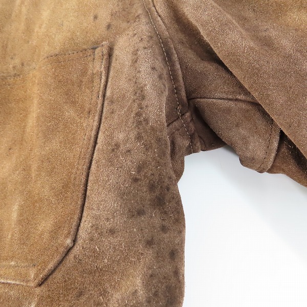 実際に弊社で買取させて頂いたSCHOTT/ショット カバーオール/スエードレザー/裏地チェック/40の画像 5枚目