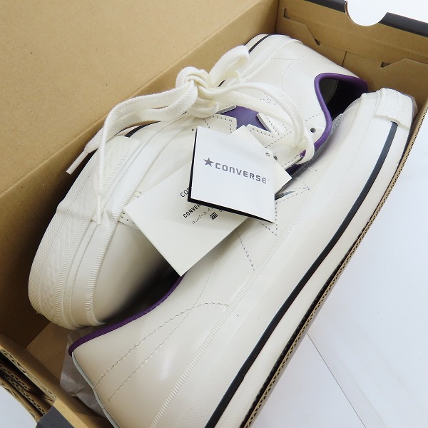 実際に弊社で買取させて頂いた【未使用】CONVERSE/コンバース ONE STAR WHITE PURPLE/9.5の画像 8枚目