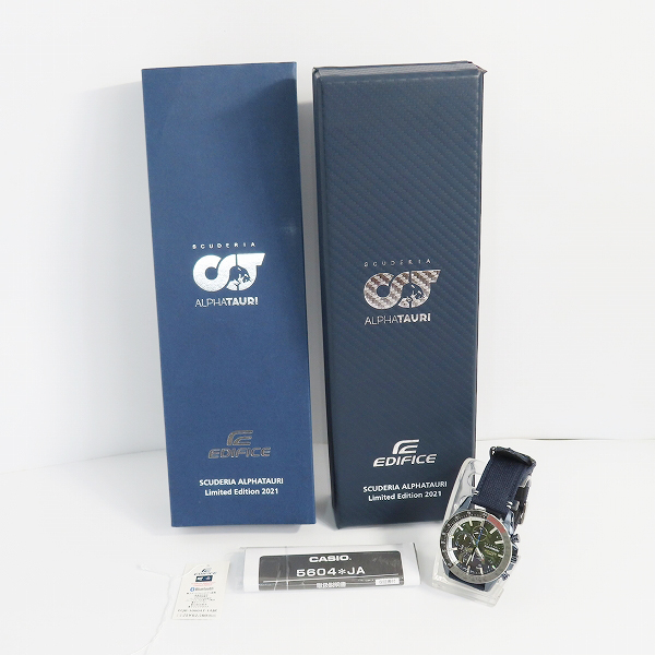 実際に弊社で買取させて頂いたCASIO/カシオ EDIFICE/エディフィス Scuderia AlphaTauri/スクーデリア アルファタウリ 腕時計 EQB-1000AT-1AJRの画像 5枚目