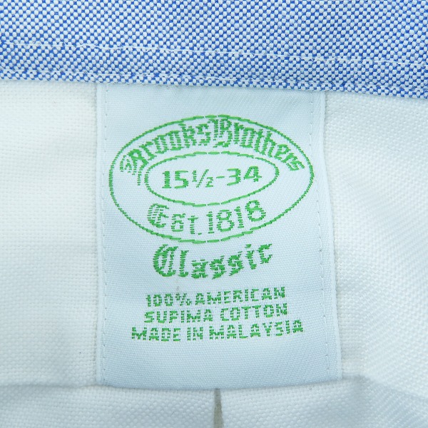 実際に弊社で買取させて頂いたBrooks brothers/ブルックスブラザーズ オックスフォードシャツ/15.5-34の画像 2枚目