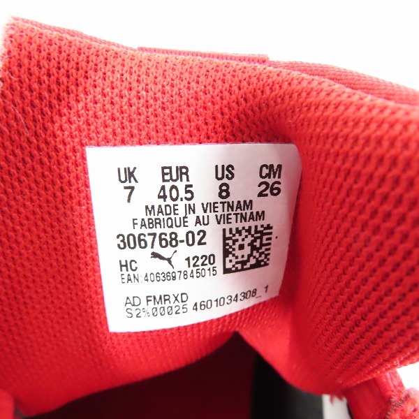 実際に弊社で買取させて頂いたPUMA×Ferrari/プーマ×フェラーリ SF R-キャットLS シューズ 306768-02/26.0の画像 5枚目