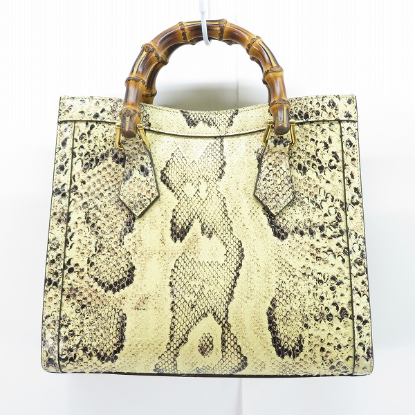 実際に弊社で買取させて頂いたGUCCI/グッチ バンブー パイソン スモール トートバッグ ハンドバッグ 660195の画像 1枚目