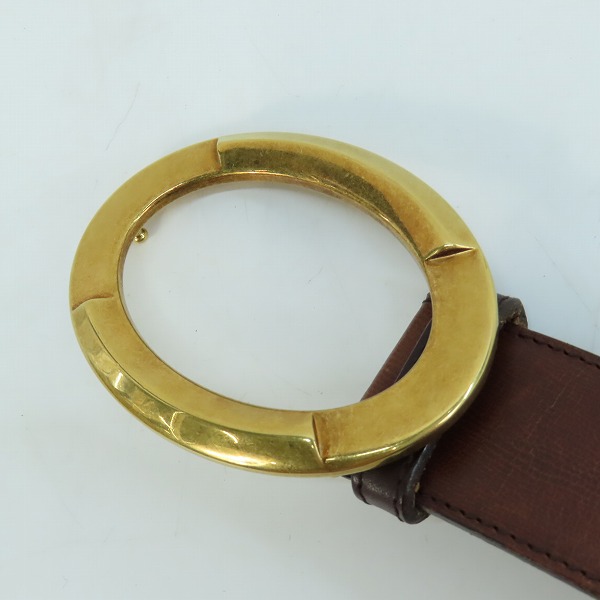 実際に弊社で買取させて頂いたDOLCE&GABBANA/ドルチェ&ガッバーナ オーバルバックル レザーベルト ブラウン/100cmの画像 1枚目