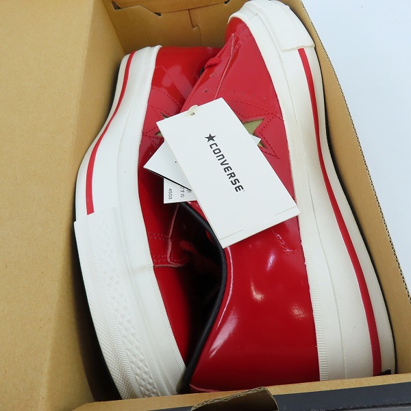 実際に弊社で買取させて頂いた【未使用】CONVERSE/コンバース ONE STAR WAJIMA OX RED ワンスター レッド レザー/10.5の画像 7枚目