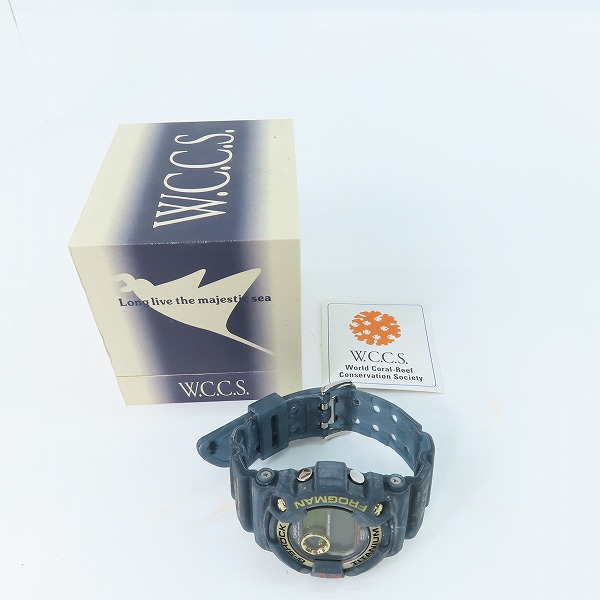 実際に弊社で買取させて頂いたG-SHOCK/Gショック FROGMAN/フロッグマン 2000年 W.C.C.S.世界サンゴ DW-9902GWC-8JR【動作未確認】の画像 6枚目