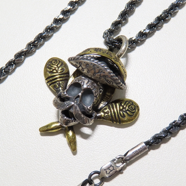 実際に弊社で買取させて頂いたGANGSTERVILLE×Galcia/ギャングスタービル×ガルシア SOMBRERO SKULLネックレス ペーパーチェーン