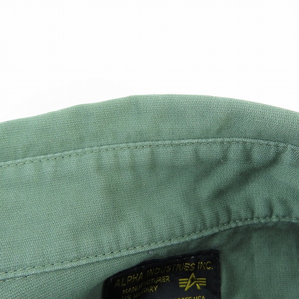 実際に弊社で買取させて頂いたALPHA INDUSTRIES/アルファインダストリーズ ミリタリーシャツ アーミー 半袖 グリーン Mの画像 7枚目