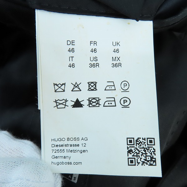 実際に弊社で買取させて頂いたHUGO BOSS/ヒューゴボス GUABELLO SUPER 120 テーラードジャケット 10191512/46の画像 3枚目
