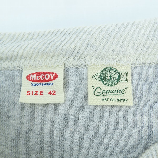 実際に弊社で買取させて頂いたMcCOY sportswear/マッコイスポーツウェア リアルマッコイズ スウェット トレーナー 42の画像 2枚目