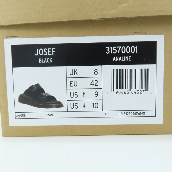 実際に弊社で買取させて頂いたDr.Martens/ドクターマーチン JOSEF/ジョセフ スライドサンダル 31570001/UK8の画像 9枚目