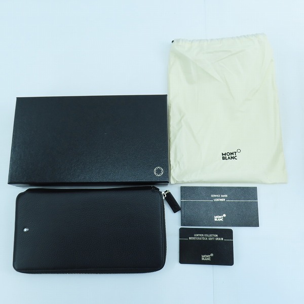 実際に弊社で買取させて頂いたMontblanc/モンブラン ラウンドジップ レザー サイフ/マルチケースの画像 7枚目