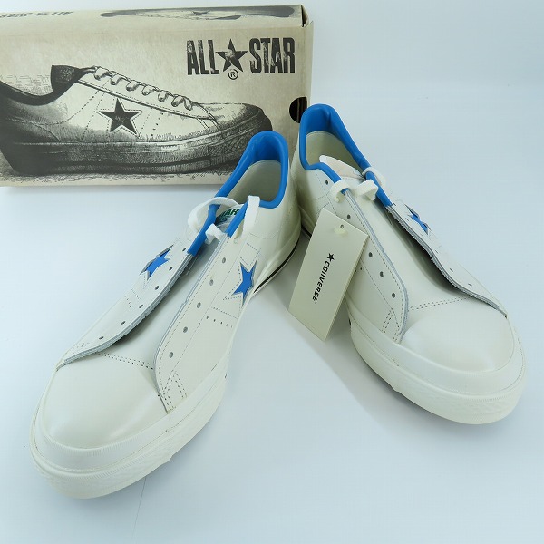 実際に弊社で買取させて頂いた【未使用】CONVERSE/コンバース ONE STAR J OX ワンスター  WHT/BLU/10.5