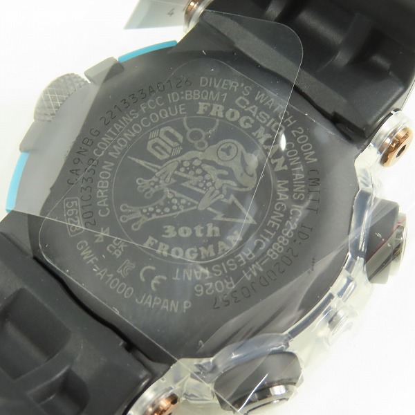 実際に弊社で買取させて頂いた【未使用】G-SHOCK/Gショック FROGMAN/フロッグマン 30th Anniversary/30周年記念 ヤドクガエル GWF-A1000APF-1AJRの画像 3枚目