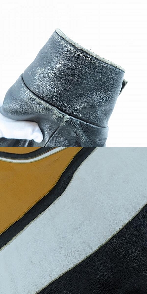 実際に弊社で買取させて頂いたJEFF HAMILTON/ジェフ ハミルトン Lakers/レイカーズ レザーブルゾン/Lの画像 9枚目