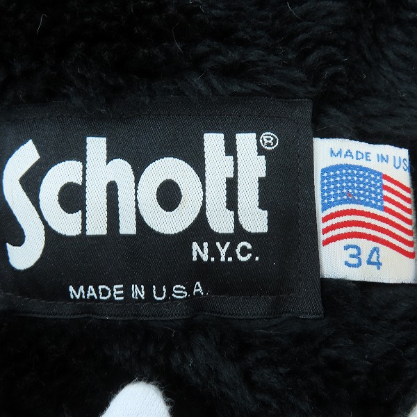 実際に弊社で買取させて頂いたSCHOTT/ショット ボアライナー付き シングルレザーライダースジャケット /34の画像 2枚目