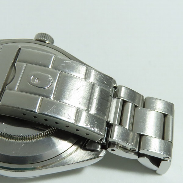 実際に弊社で買取させて頂いたBAPEX by A BATHING APE/ベイペックス アベイシングエイプ 黒文字盤 腕時計の画像 6枚目