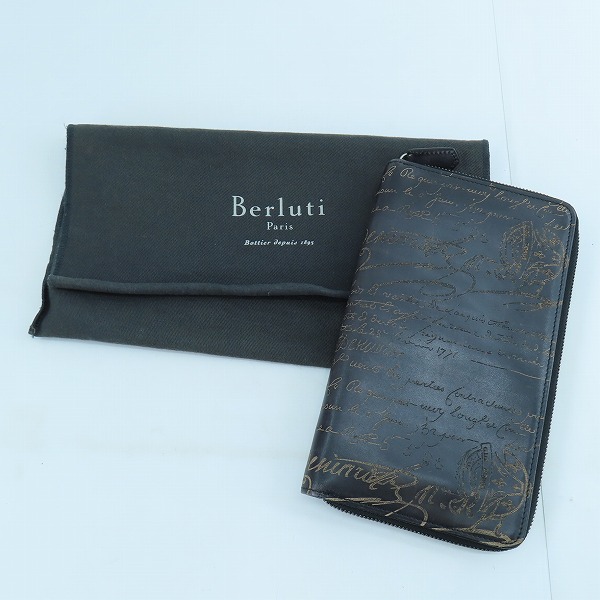 実際に弊社で買取させて頂いたBerluti/ベルルッティ カリグラフィ ラウンドジップ 長財布/ウォレットの画像 9枚目