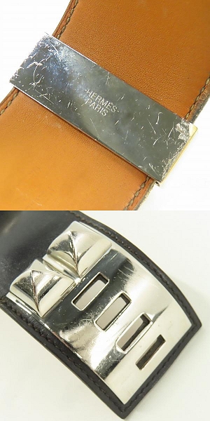 実際に弊社で買取させて頂いたHERMES/エルメス コリエドシアン シルバー金具 ボックスカーフ □R刻印の画像 8枚目