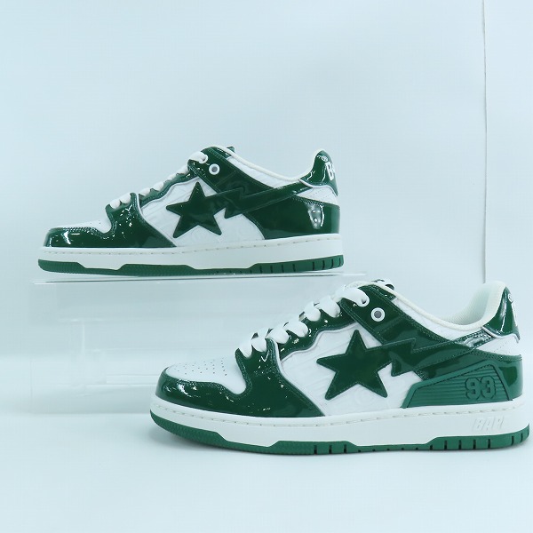 実際に弊社で買取させて頂いたA BATHING APE/アベイジングエイプ BAPE STA/ベイプスタ エナメル ローカットスニーカー MX91003/26の画像 3枚目