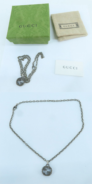 実際に弊社で買取させて頂いたGUCCI/グッチ インターロッキングGGロゴ 印唐草模様 アラベスク ネックレス/ペンダントの画像 9枚目