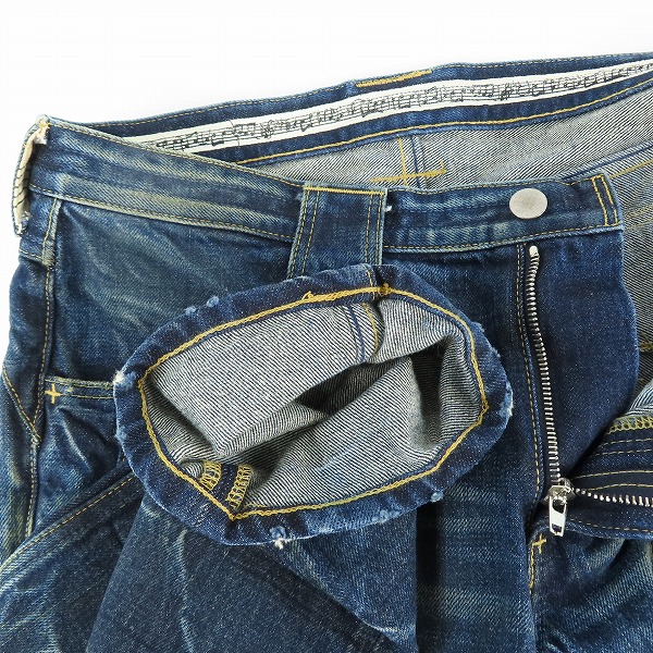 実際に弊社で買取させて頂いたNUMBER (N)INE/ナンバーナイン ハート涙/音符 インディゴデニムパンツ NNP-S907A/4の画像 2枚目