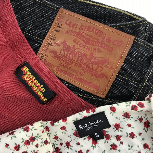 実際に弊社で買取させて頂いた【おまとめ】ヒステリックグラマー/ポールスミス/リーバイス 等 デニムパンツ/Tシャツ/半袖シャツ 他の画像 1枚目