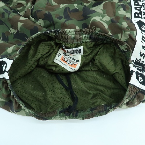 実際に弊社で買取させて頂いたA BATHING APE×SAINT MICHAEL/エイプ×セントマイケル HEART CAMO TRACK PANTS/カモフラ/迷彩 パンツ/Lの画像 6枚目