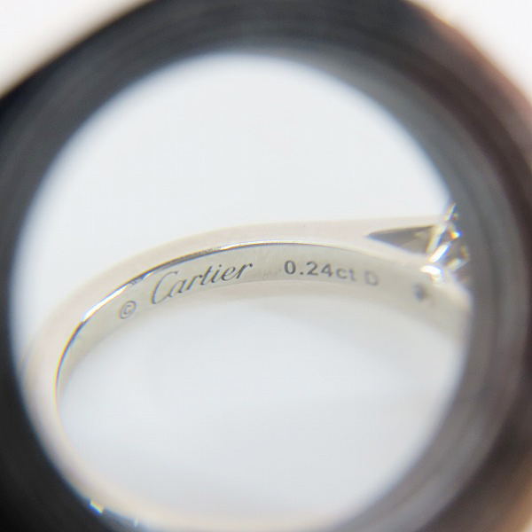 実際に弊社で買取させて頂いたCartier/カルティエ Pt950 プラチナ ソリテールリング ダイヤモンド 0.24ct KEB314/48/8号の画像 4枚目